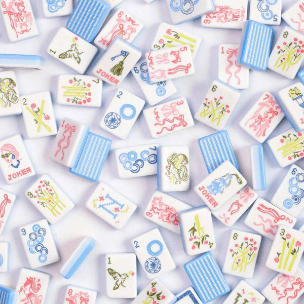 American Mahjong Tiles, Two Layer Acrylic, Pastel Blue