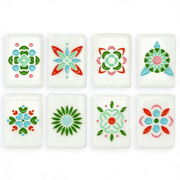 American Mahjong Tile Set, Single Layer Acrylic, Jade Jelly, Palm Springs Minimal Botanical Line