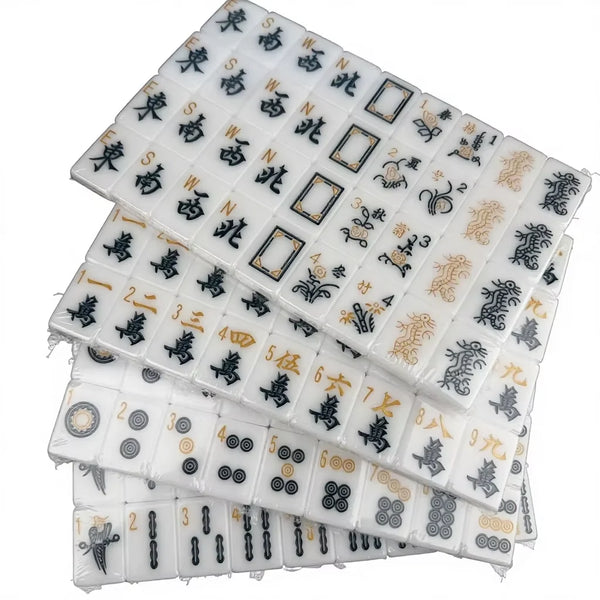 American Mahjong Set, 160 Acrylic Tiles with Portable Storage Bag, Black Gold