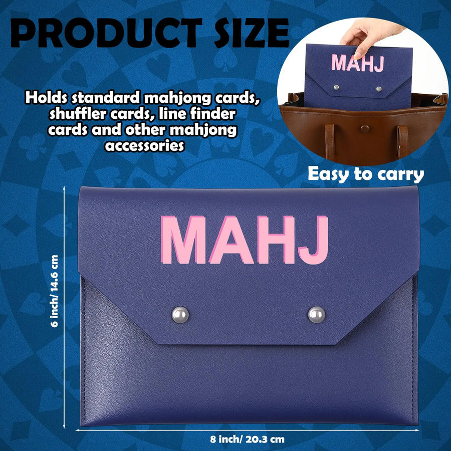 Mahjong Card Holder, Clutch Style Pouch with Closure, Protective Cover Case, view 3