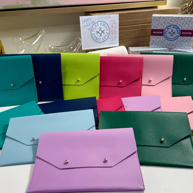 Mahjong Card Holder, PU Leather Envelope Scorecard Case, Portable, view 4