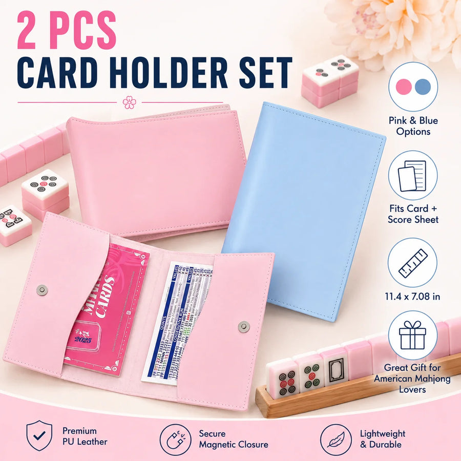 American Mahjong Card Storage Pouch, PU Leather Carrying Case with Magnetic Closure, view 6
