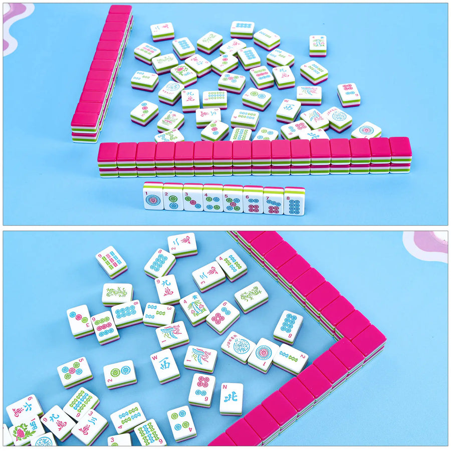 American Mahjong Mat, Foldable Portable Rubber Table Mat, Blue Wave Design, view 5