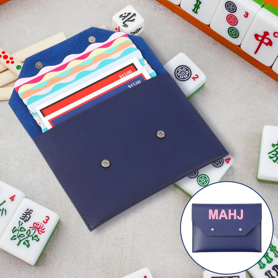 Mahjong Card Holder, Clutch Style Pouch with Closure, Protective Cover Case, view 5