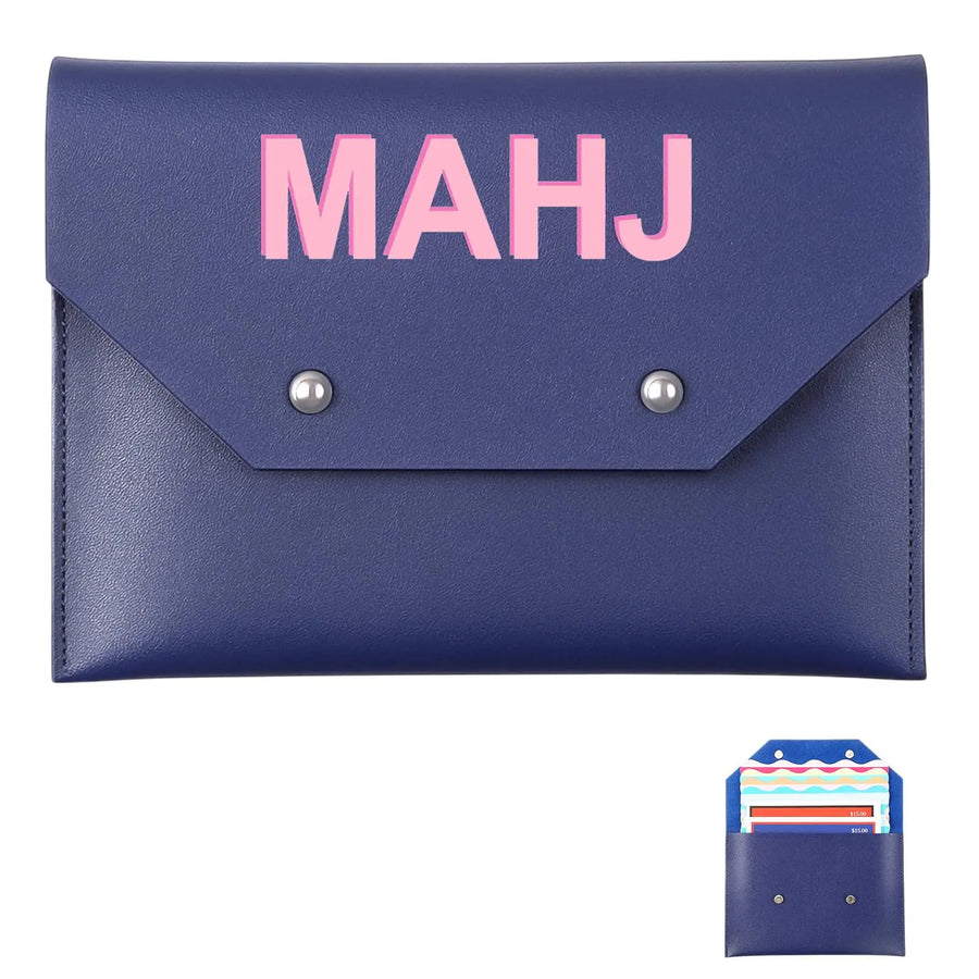 Mahjong Card Holder, Clutch Style Pouch with Closure, Protective Cover Case