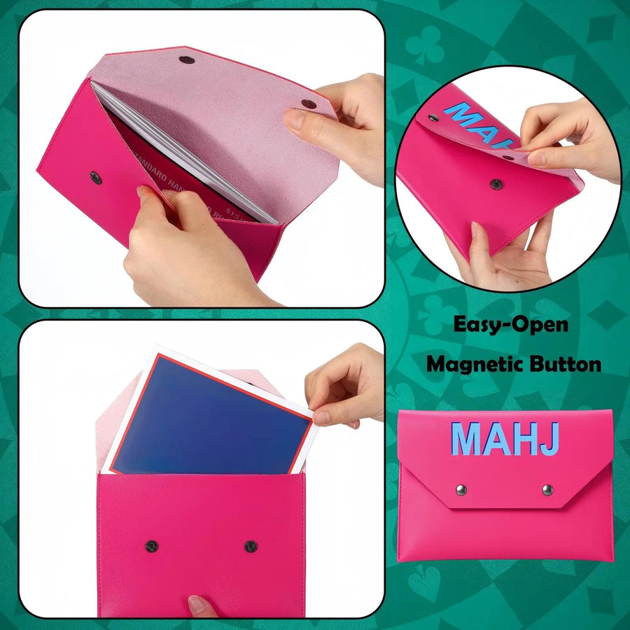 Mahjong Card Holder Clutch, Protective Cover Case Pouch for Mahjong Cards, view 3