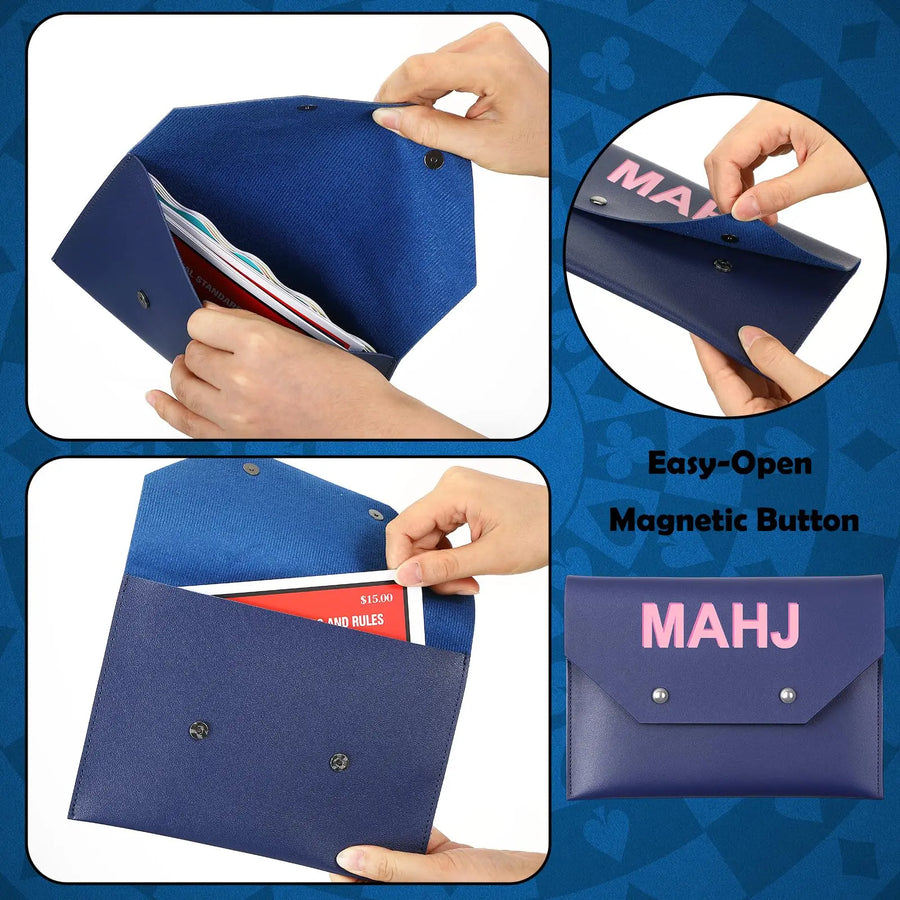 Mahjong Card Holder, Clutch Style Pouch with Closure, Protective Cover Case, view 2
