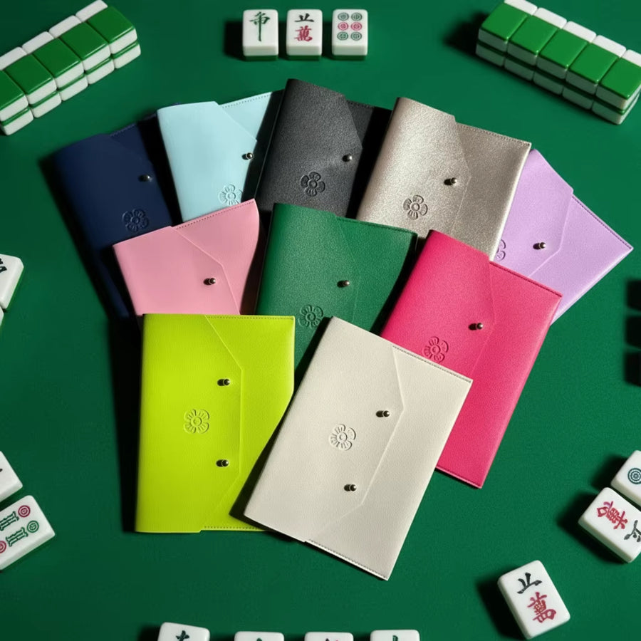 Mahjong Card Holder, PU Leather Envelope Scorecard Case, Portable, view 6