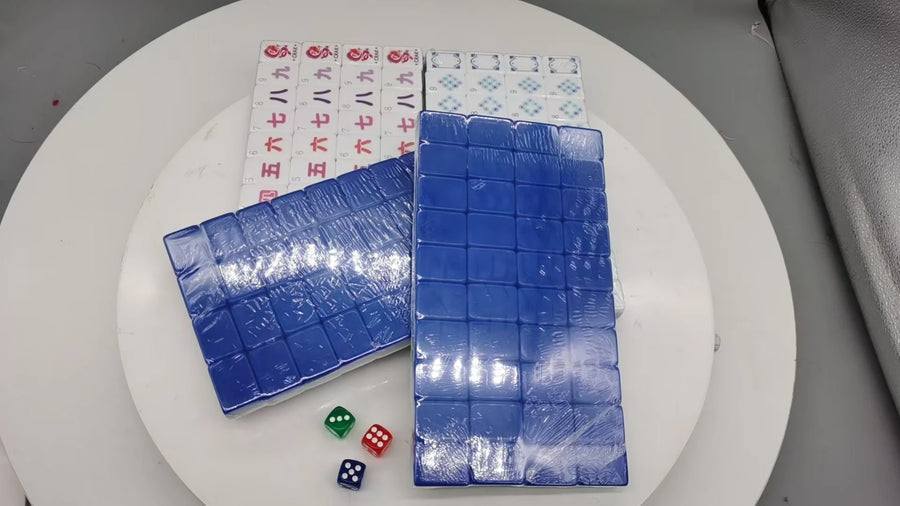 American Mahjong Set, 160 Tiles, 4 Layer Acrylic, Blue Floral, view 5