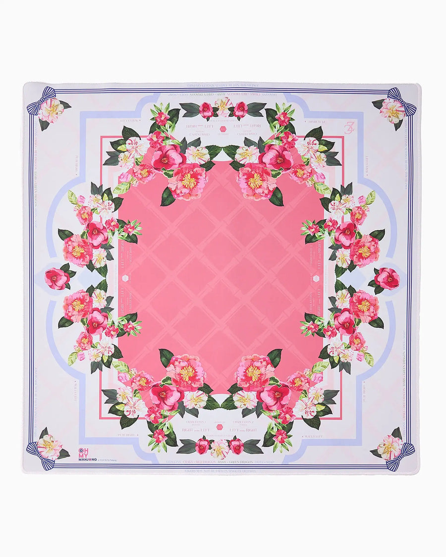 Mahjong Mat for American Mahjong Sets, Neoprene, Rose Floral Pattern
