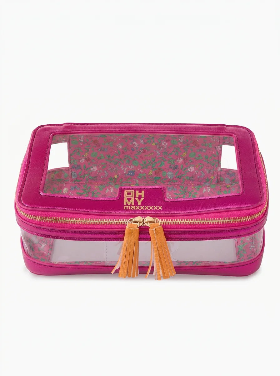 Mahjong Storage Bag, Clear PVC with Zipper and Fringed Handle, Portable Travel Bag, Multicolor, view 8