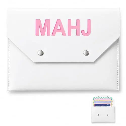 Mahjong Card Holder, PU Leather Rule Card Case with Magnetic Closure, Portable Protective Pouch