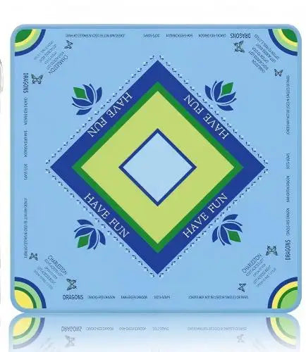Mahjong Table Mat, Rubber Tablecloth for Mahjong Tiles, Emerald Green Pattern, view 9