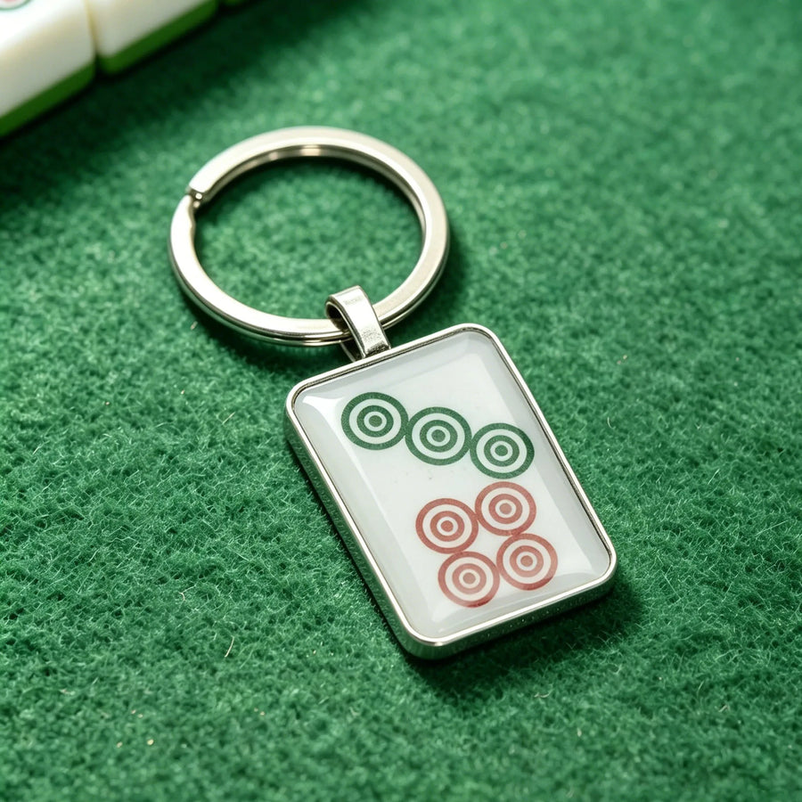 Mahjong Tile Keychain, Stainless Steel, Waterproof, for Bag or Backpack