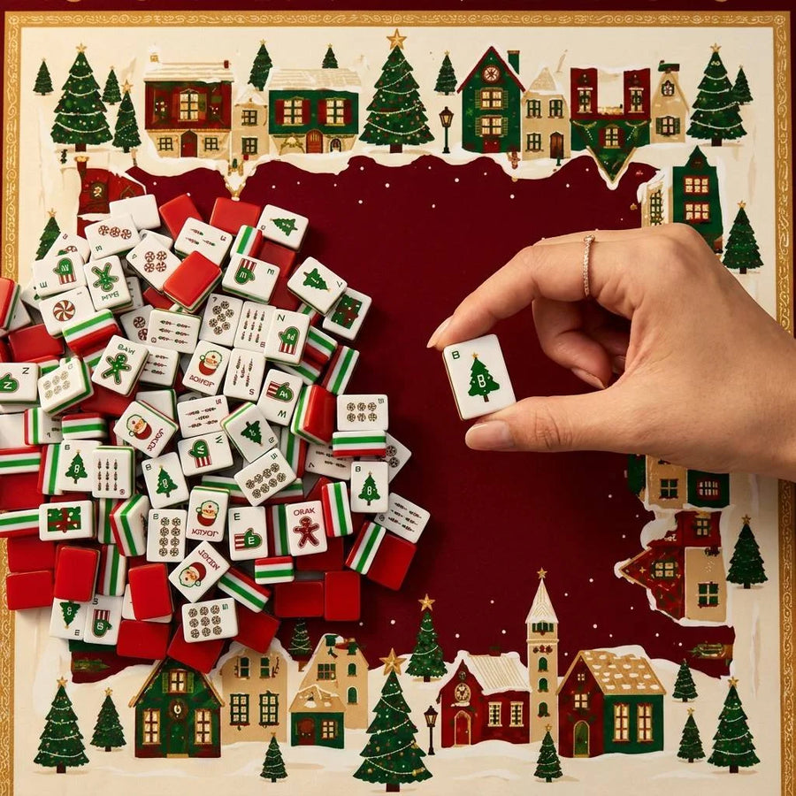 Mahjong Tiles, 160 Pieces, 30 x 23 x 13 mm Acrylic, Christmas Gingerbread Man, Santa and Tree, view 12