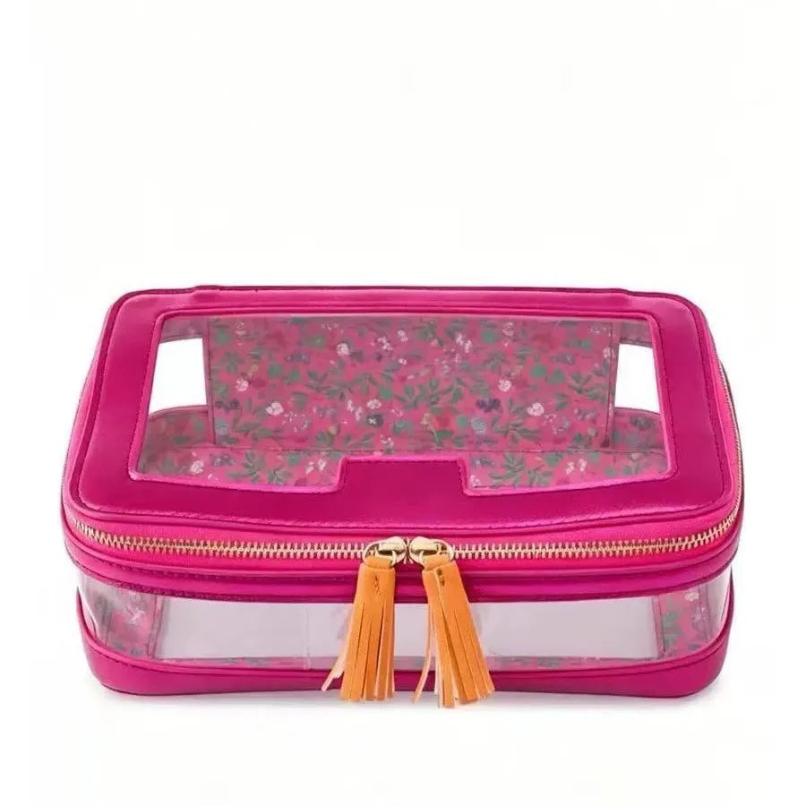 American Mahjong Tile Storage Bag, Clear Printed Makeup Bag Style Pouch, view 2