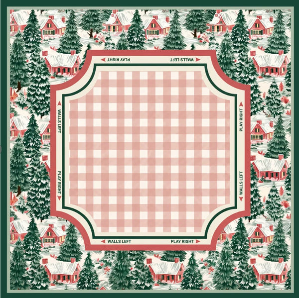American Mahjong Mat with Storage Bag, 33 Inch Christmas Table Mat, Waterproof