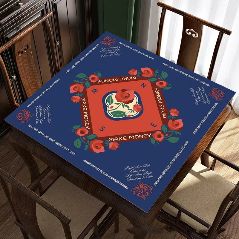 American Mahjong Mat, Thickened Rubber, Non-Slip, Waterproof, Noise Reducing, Stitched Edge