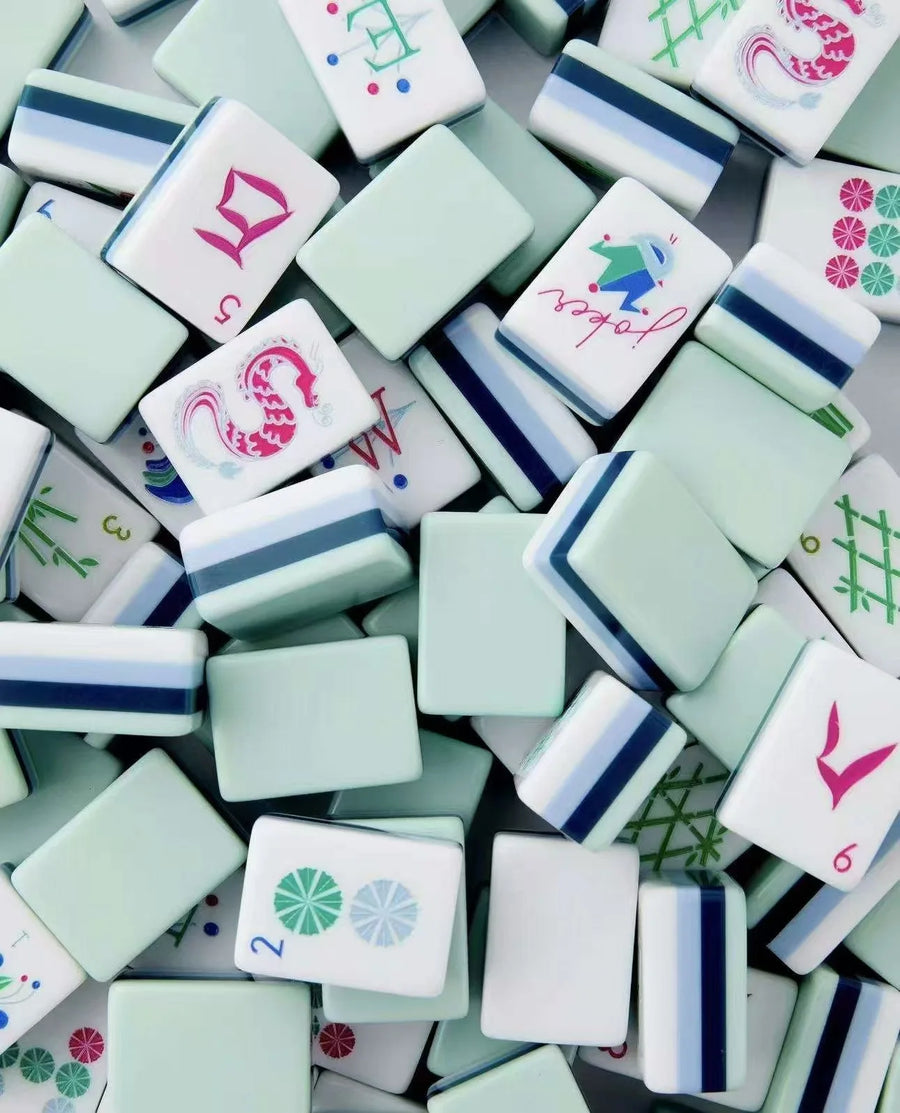 American Mahjong Set, 160 Engraved Acrylic Tiles, Hand Rubbed, Portable, view 8