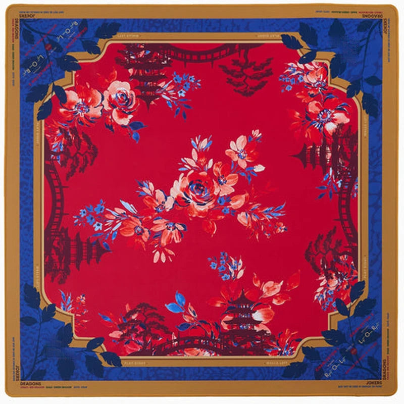 Mahjong Mat, Foldable Waterproof Neoprene, Non-Slip, Quiet, Modern Chinoiserie Lantern Print, view 8