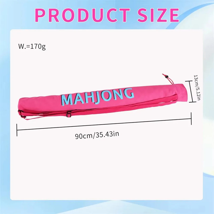 American Mahjong Mat Carry Bag, MAHJONG Print, Drawstring with Adjustable Strap, Foldable, view 4