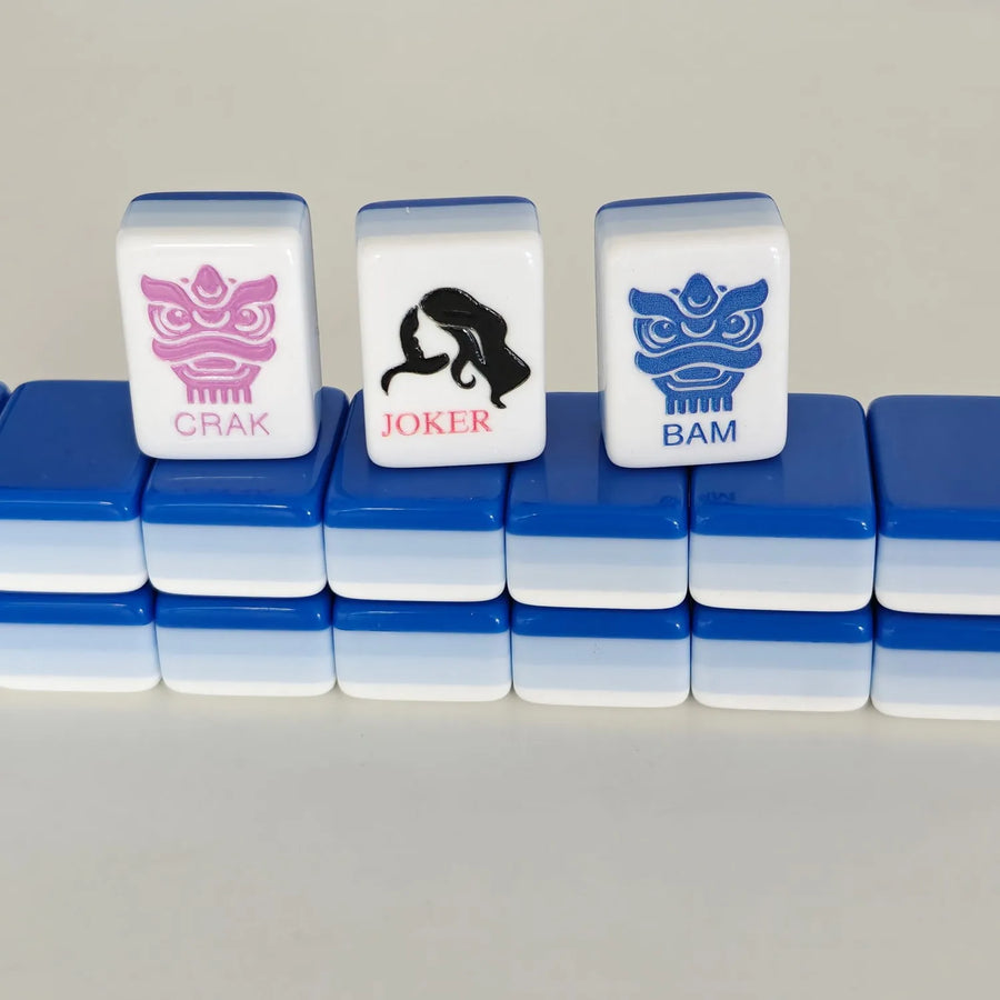 American Mahjong Set, 160 Tiles, 4 Layer Acrylic, Blue, with Cardboard Box, view 4