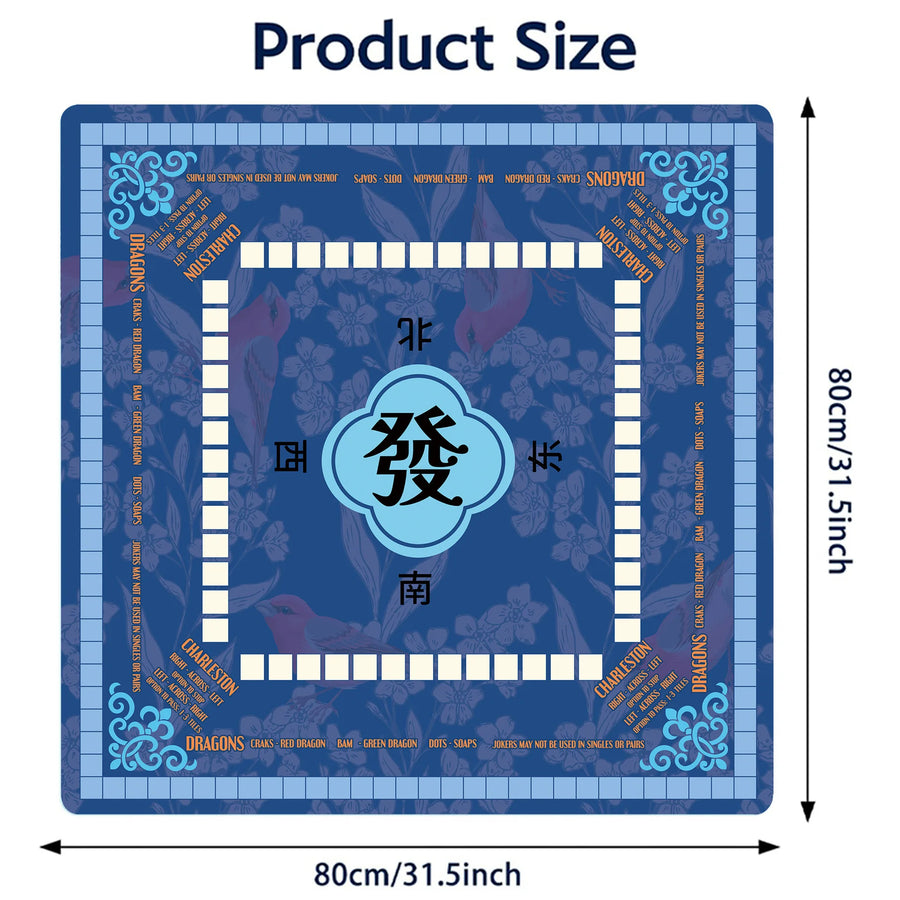 Mahjong Table Mat, 31.5 x 31.5 Inch (80 x 80 cm) Natural Rubber, Non-Slip, Foldable, with Carry Bag, view 9