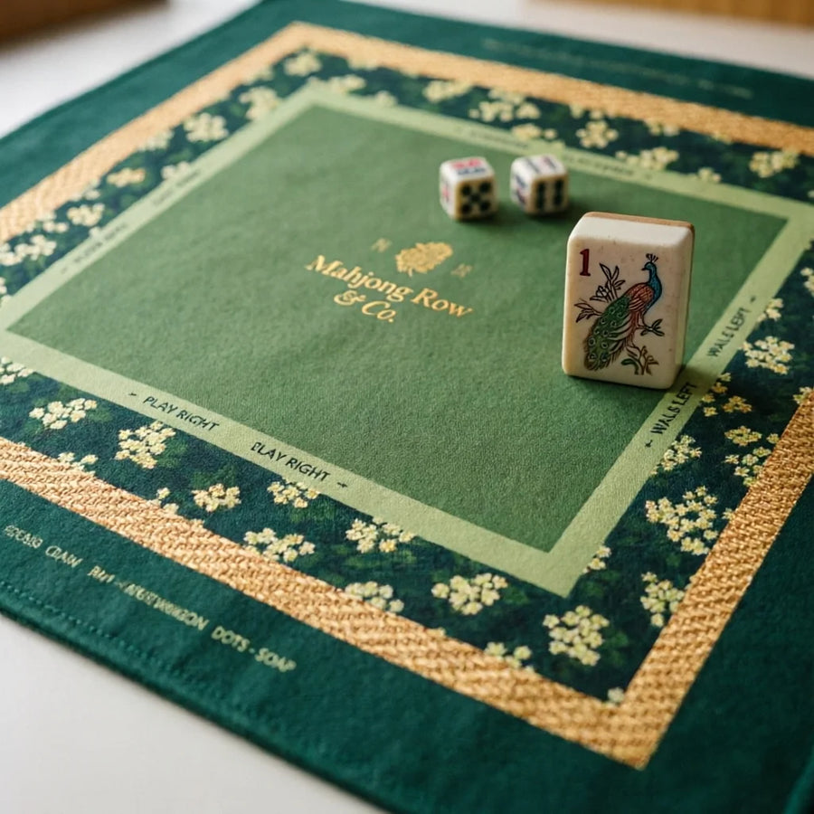 Mahjong Mat with Compact Storage Bag, Roll-Up Rubber Surface, Waterproof, Portable