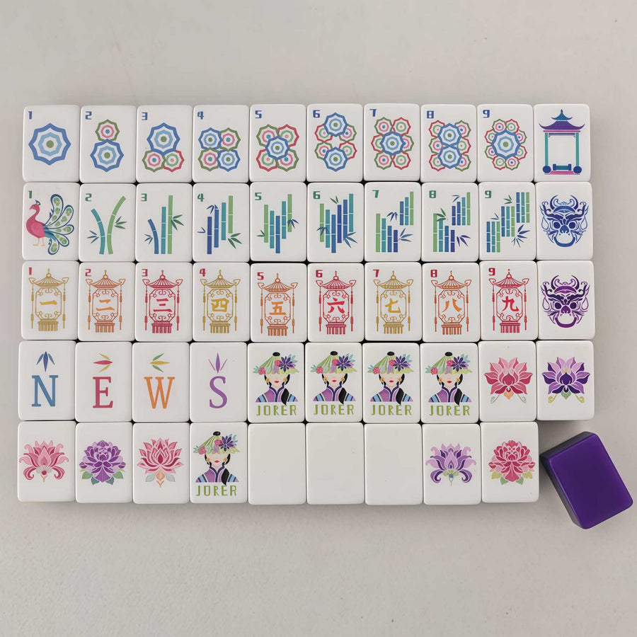 American Mahjong Tile Set, Acrylic Tiles, Purple, for Beginners, view 2