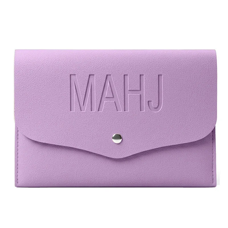 American Mahjong Card and Dice Organizer Case, PU Leather Accessory Pouch, view 12