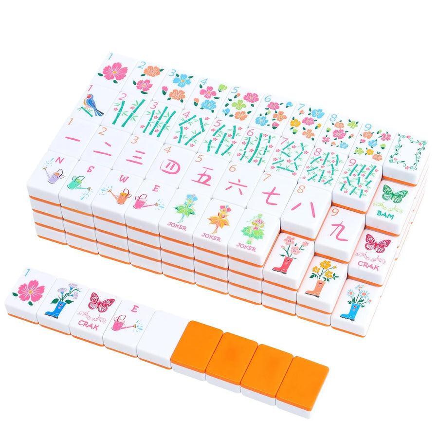 American Mahjong Set, 160 Layered Melamine Tiles, Blue Chinese Knot Design, view 12