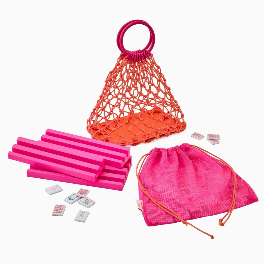 Mahjong Storage Bag, Clear PVC with Zipper and Fringed Handle, Portable Travel Bag, Multicolor, view 6