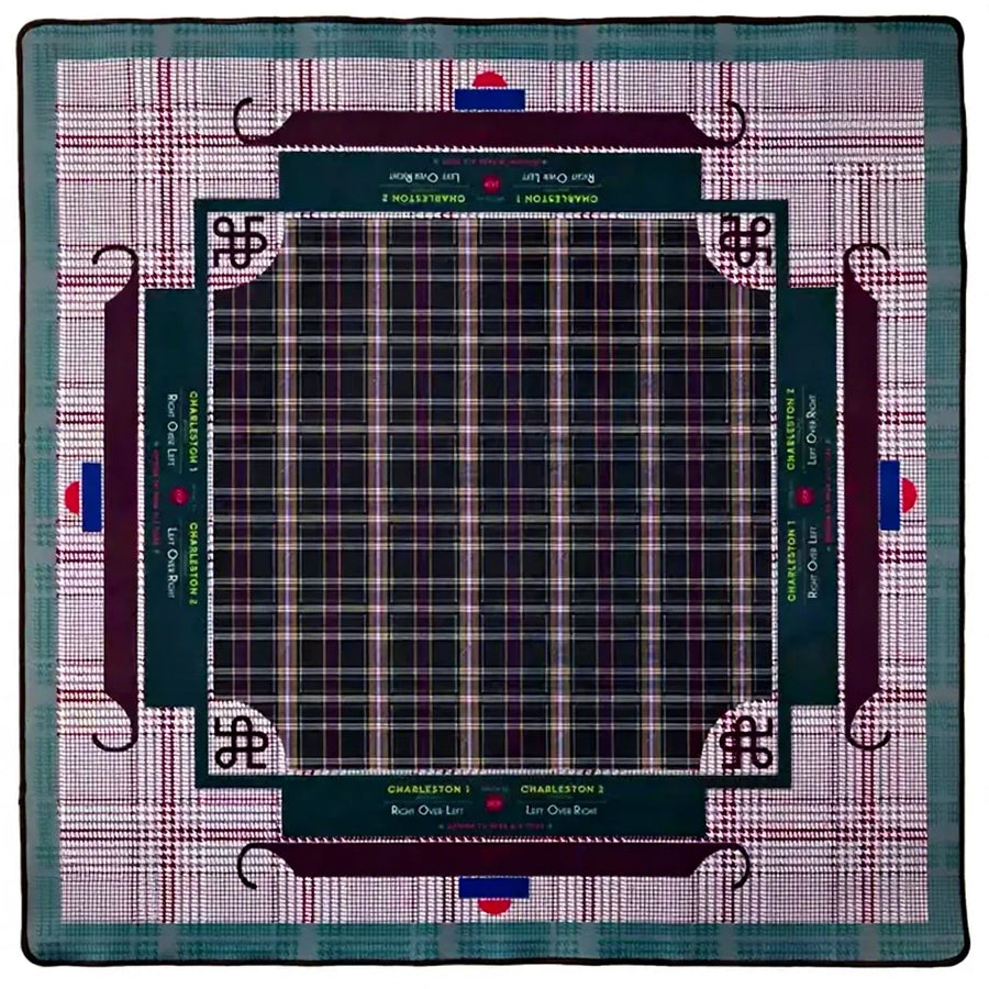 American Mahjong Table Mat, Thickened, Non-Slip, Noise Reducing, Floral Bird Print, view 9