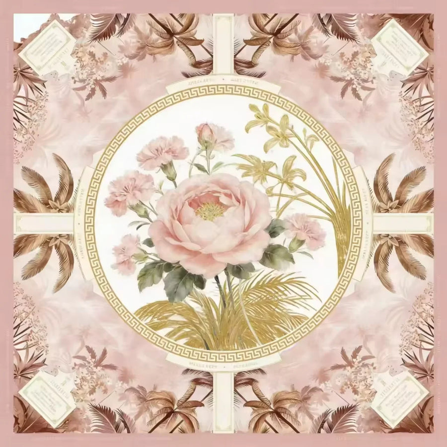 American Mahjong Mat, Foldable Waterproof Rubber Tablecloth, Portable, Pink and Gold