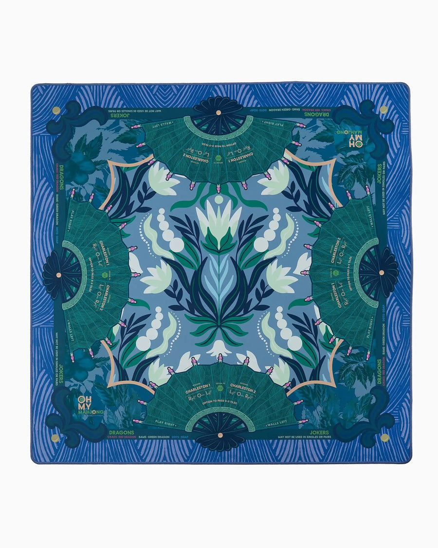 Mahjong Mat for American Mahjong Sets, Neoprene, Rose Floral Pattern