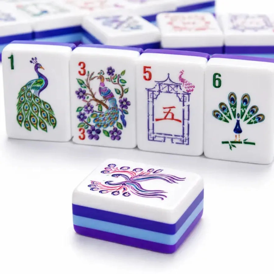 American Mahjong Set, 160 Engraved Acrylic Tiles, Hand Rubbed, Portable