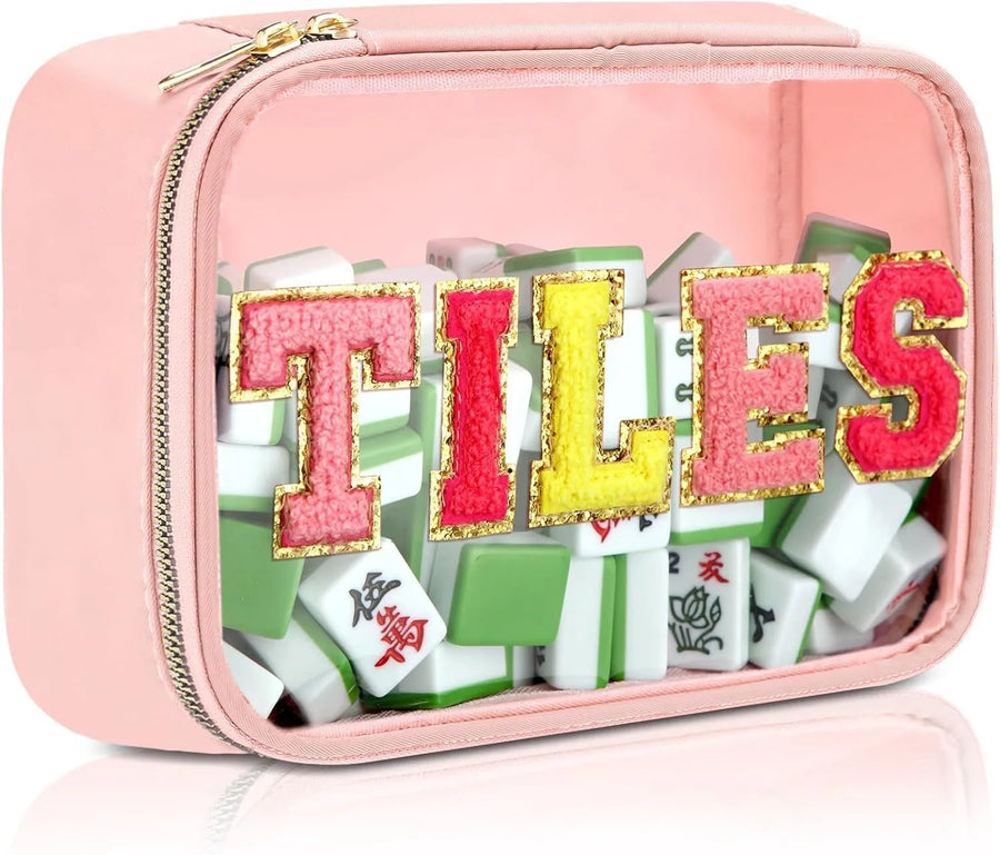 Mahjong Storage Bag with Embroidered Letters, PVC and Nylon, Foldable, Waterproof, view 4