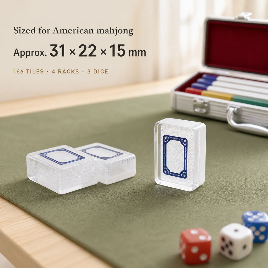 American Mahjong Set, 166 Acrylic Tiles with Aluminum Carry Case, Racks and Dice, view 3