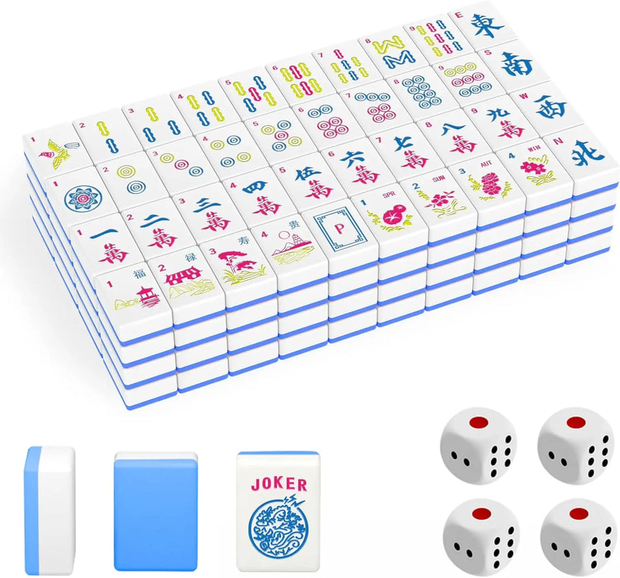 American Mahjong Tile Set, 166 Melamine Tiles with 4 Dice, Scratch Resistant, Tiles Only, view 8