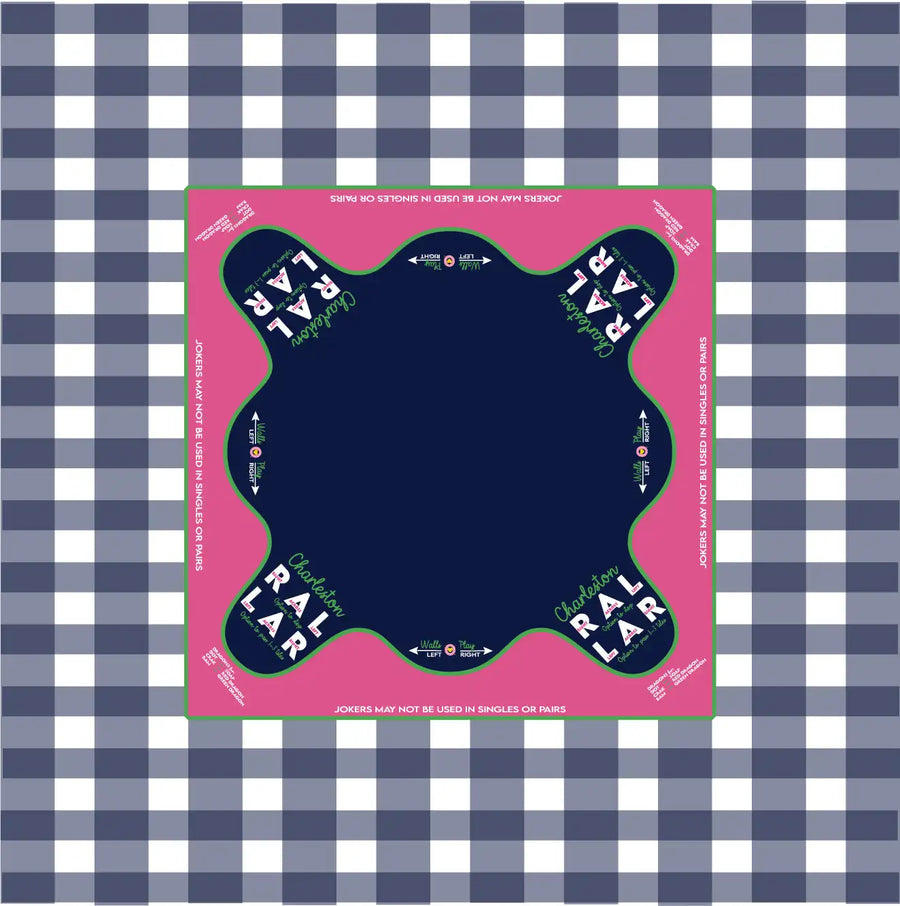 Mahjong Mat, Neoprene, Non-Slip, Waterproof, Foldable, Chinoiserie Lantern Print