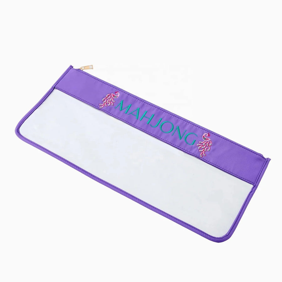 Mahjong Storage Bag with Embroidered Letters, Large Capacity Portable Travel Bag, view 4