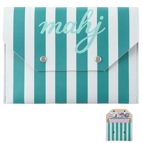 Mahjong Card Holder with Magnetic Closure, Portable Rule Card Storage Case and Protective Pouch