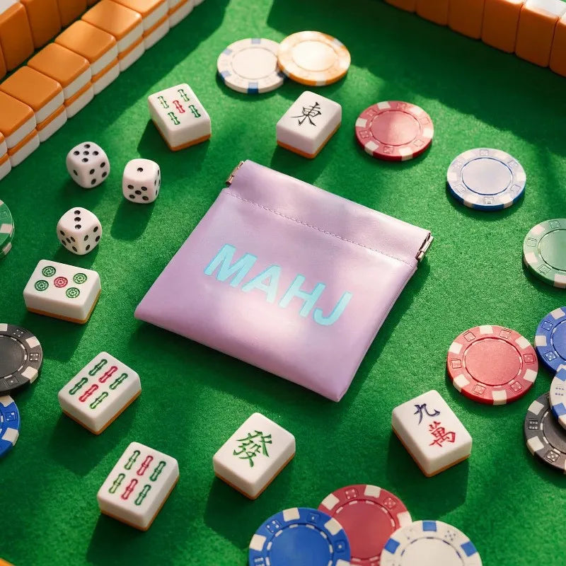 Mahjong Card Bag and Squeeze Dice Bag, PU Leather Protective Cover Case, view 6