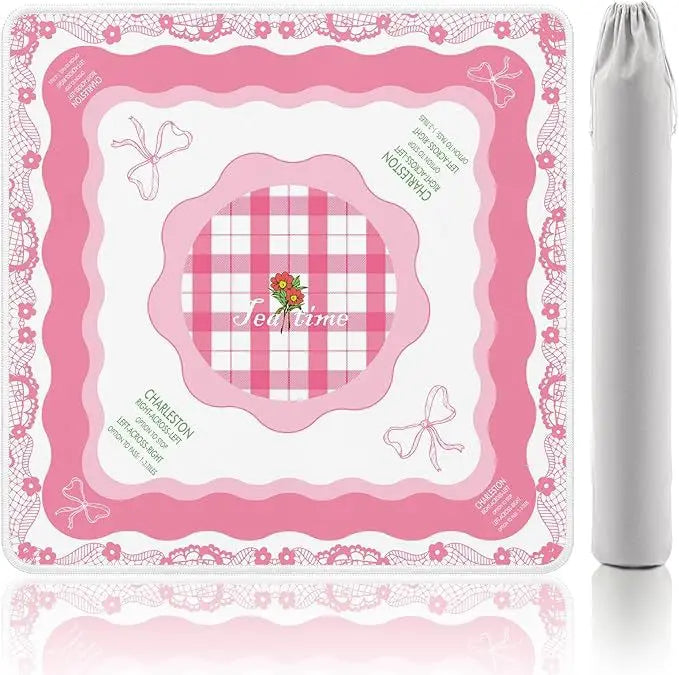Mahjong Mat, Rubber Anti-Slip Noise Reduction Foldable Waterproof Mat with Plush Mat Bag, view 12