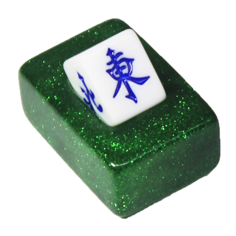 American Mahjong Wind Indicator Dealer Tile, Crystal Acrylic, East South West North and Red Dragon, view 3