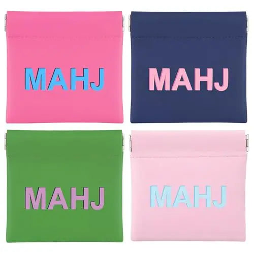 Mahjong Dice Bag, Mini PU Leather Squeeze Pouch for Dice and Coins, view 2