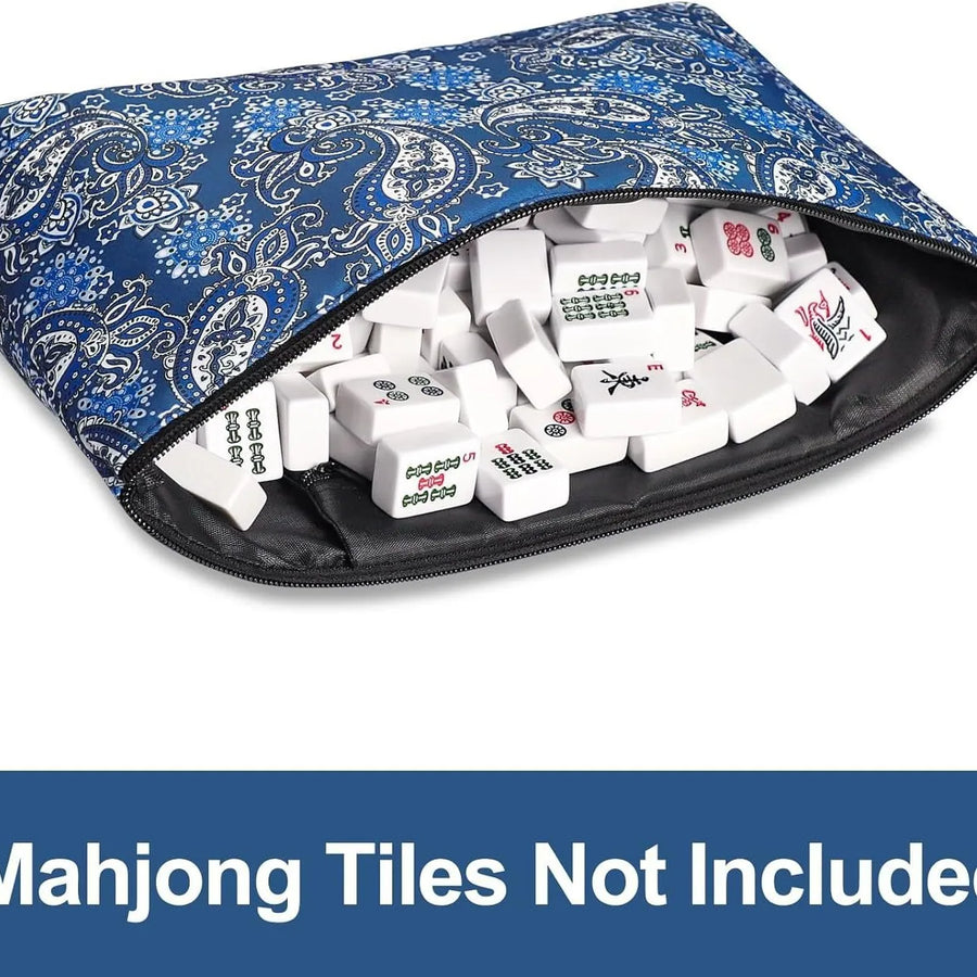 Mahjong Tile Storage Bag with Zipper, Printed, Lightweight Portable Travel Bag, view 2