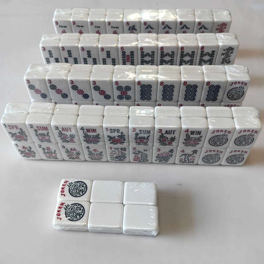 American Mahjong Set, 166 Pieces, 30mm Melamine Tiles for Family Games, view 6