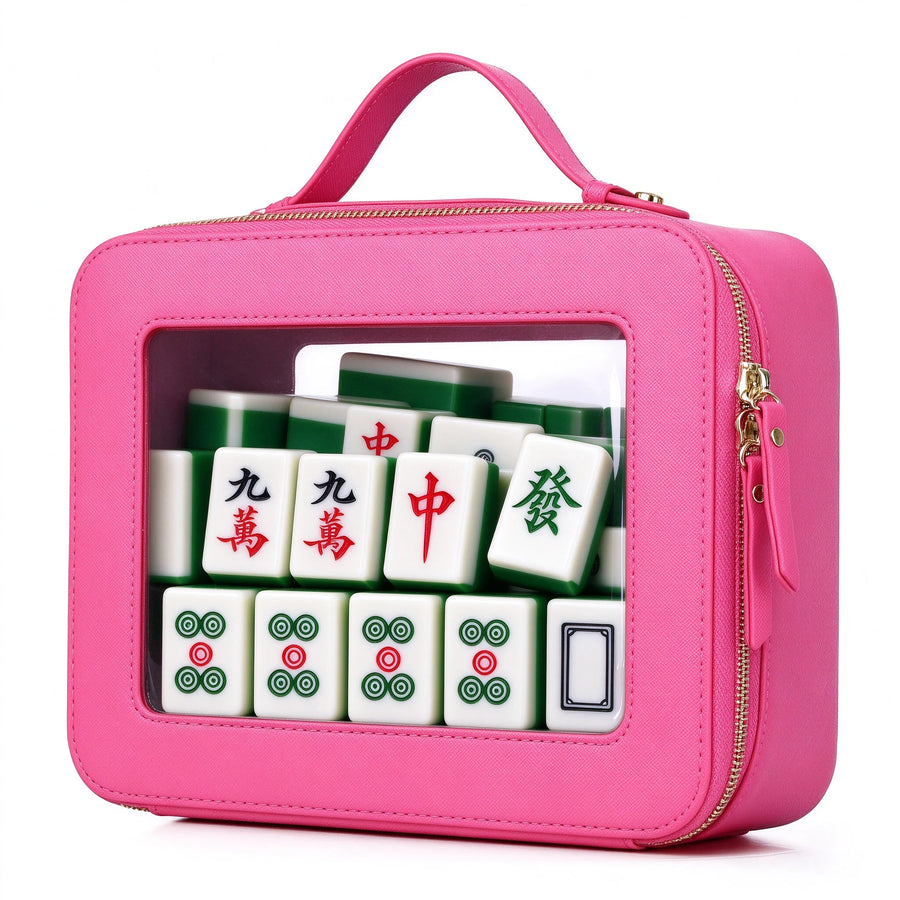 Mahjong Travel Case, Portable Storage Bag with Clear PU Cover, view 10