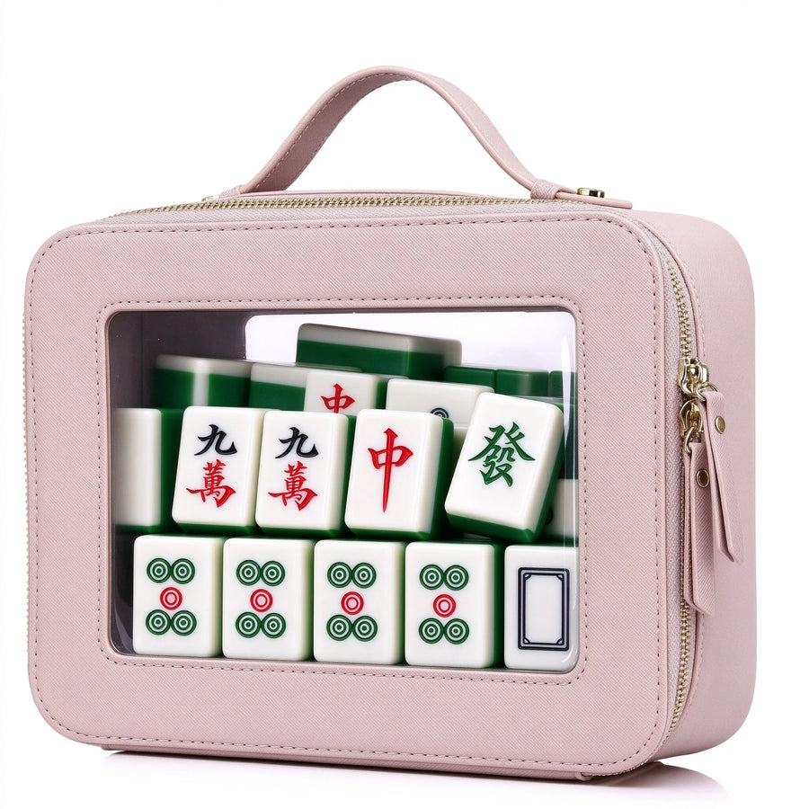 Mahjong Travel Case, Portable Storage Bag with Clear PU Cover, view 11